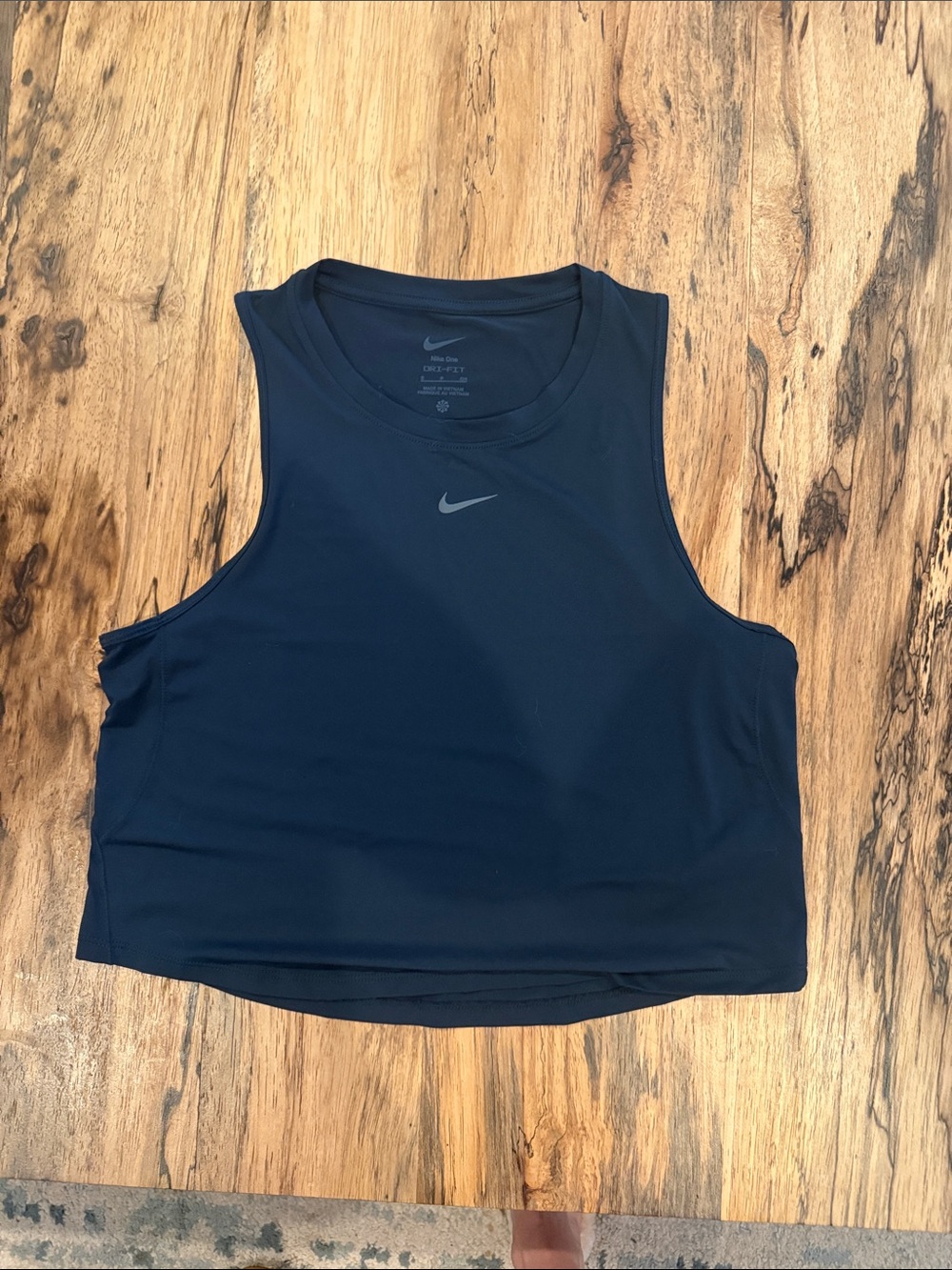 Nike Women's Navy Blue Cropped Tank Top